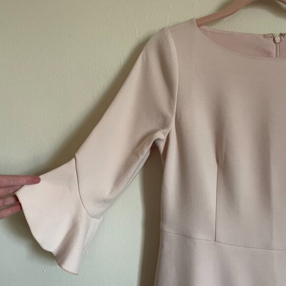 Ann Taylor | Blush Pink Doubleweave Flounce Flutter-Sleeve Dress 4 NWT - Picture 5 of 8